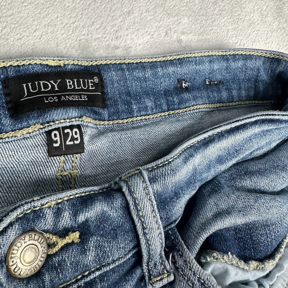 JUDY BLUE Boyfriend Fit Jeans Women's 9/29 Medium Wash Distressed - Picture 13 of 16